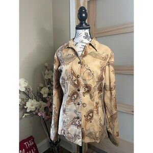 Sag & Harbor Fall Woman Long Sleeve Shirt, Long Sleeve Button Up Top Large